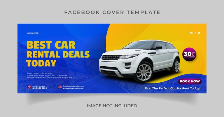 Templat posting media sosial rental mobil otomotif
