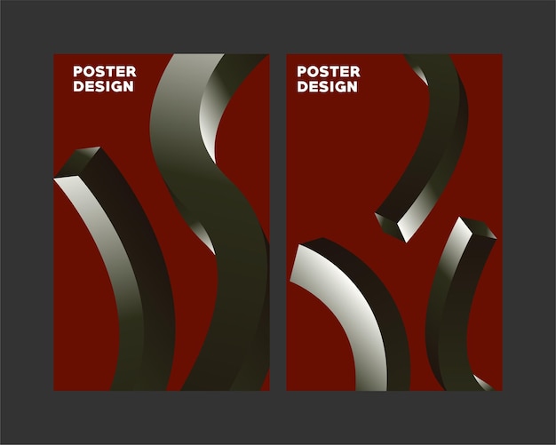 Templat postingan media sosial desain poster bentuk abstrak gradien
