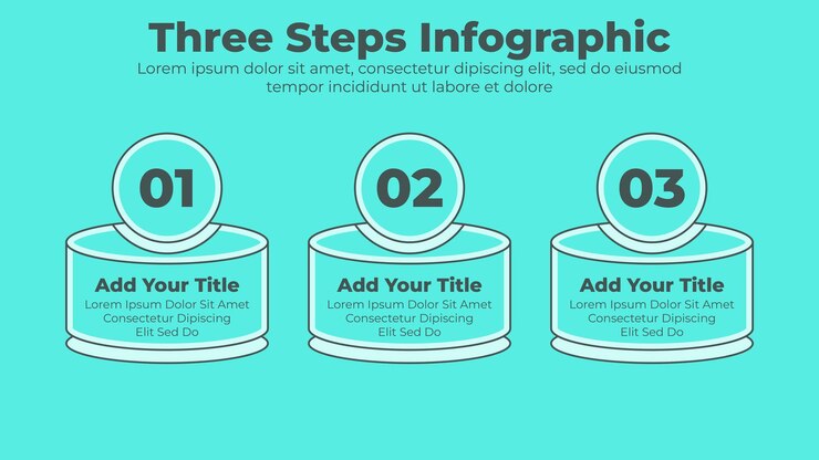 Vector templat presentasi infografis bisnis 3 langkah atau opsi desain minimal