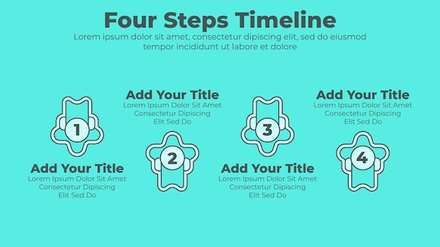 Templat presentasi infografis bisnis desain minimalis 4 langkah atau opsi