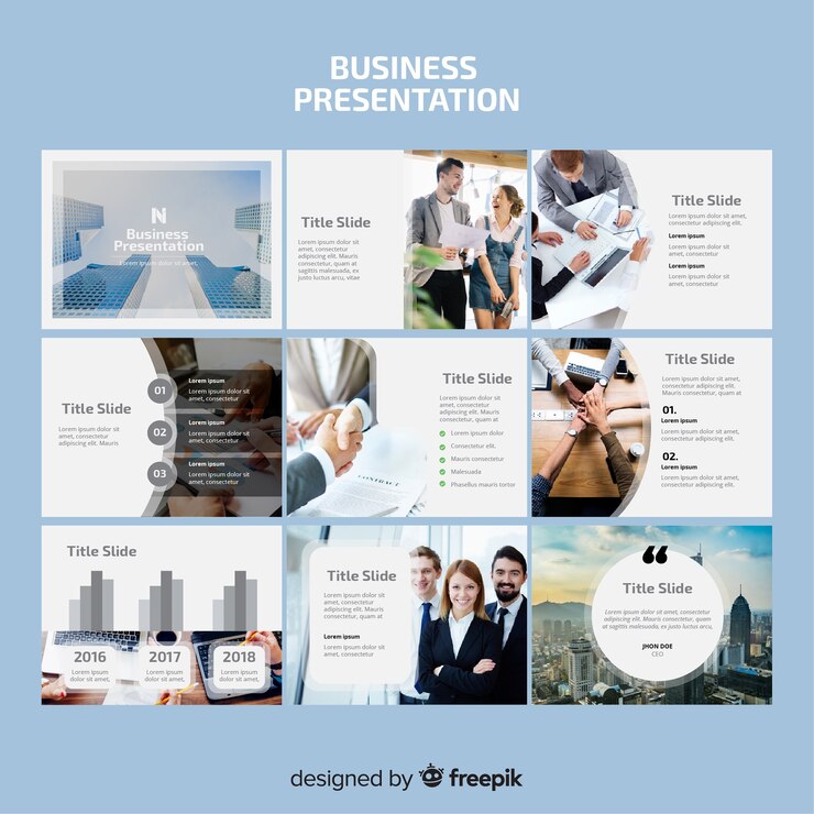 Vector templat presentasi slide bisnis