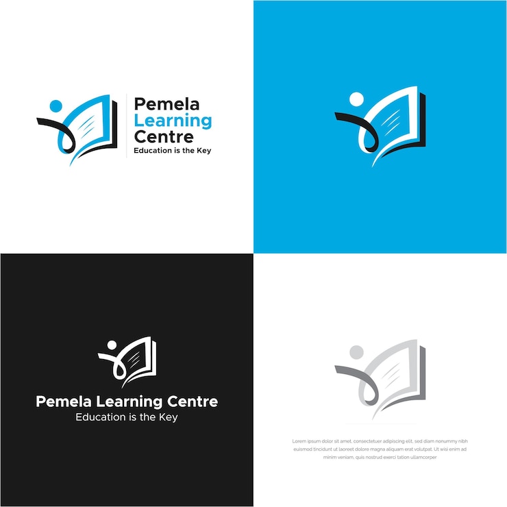 Vector templat simbol tanda identitas logo konsultasi pendidikan pembelajaran
