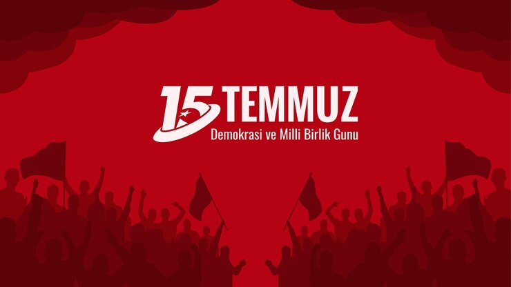 Templat spanduk 15 temmuz latar belakang merah