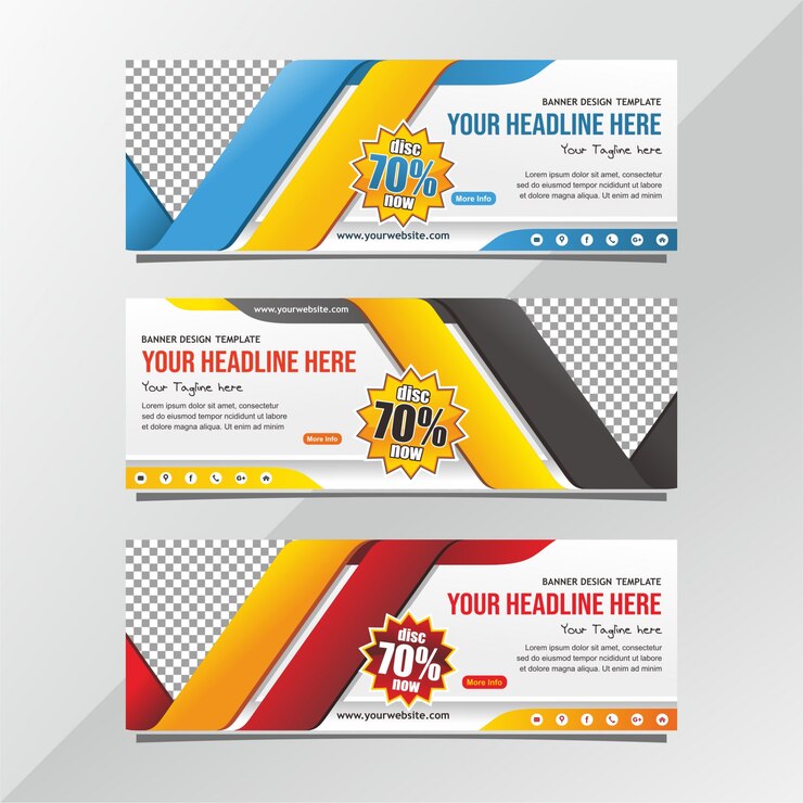 Vector templat spanduk diskon penjualan modern