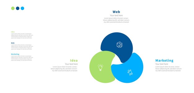 Templat vektor desain infografis langkah-langkah melingkar bersih, elegan, minimalis, dan modern yang bisa diedit