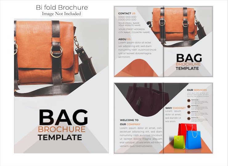 Vector template brosur perusahaan desain tas vektor
