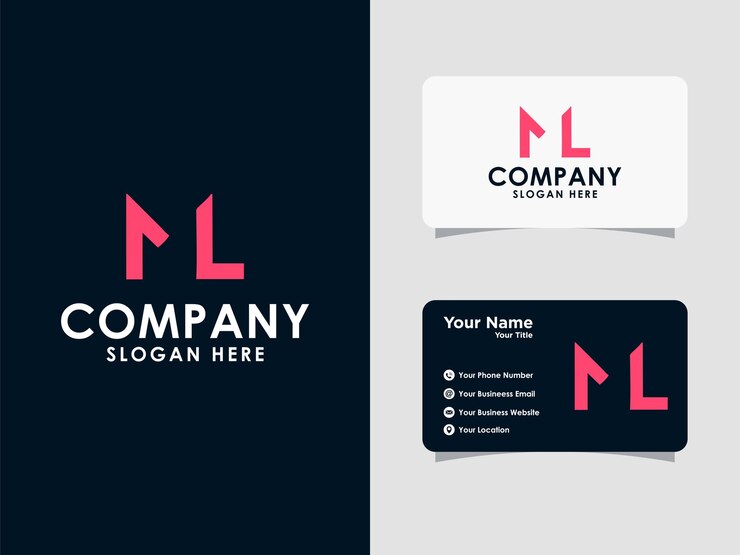 Vector template desain logo huruf ml atau lm monogram minimalis