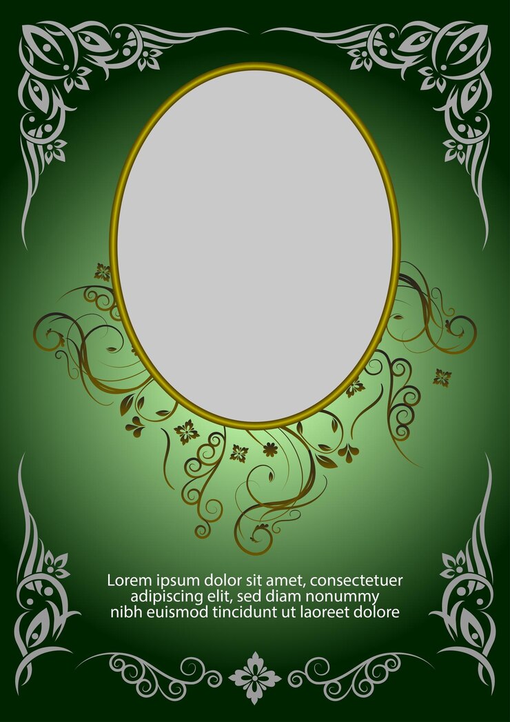 Template design obituary funeral or etc Gold and Green