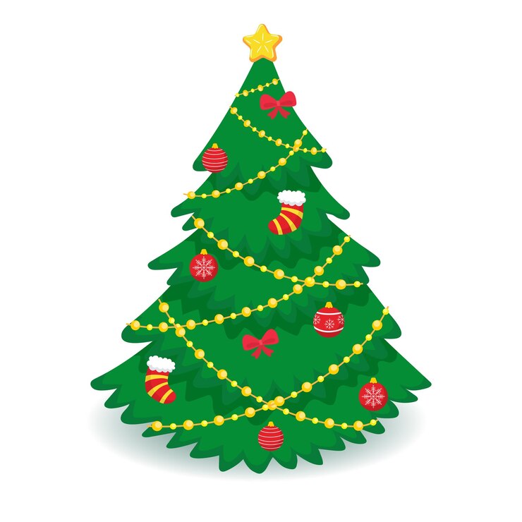 Vector template for christmas and new year card in cartoon style