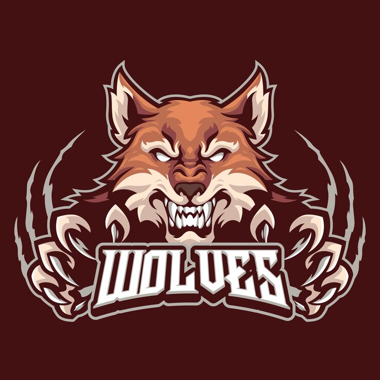 Vector template logo maskot serigala untuk tim esport dan logo olahraga