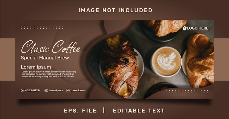 template penjualan dan promosi spanduk kedai kopi