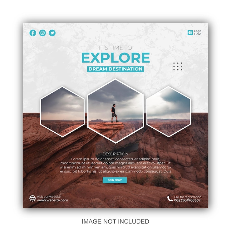 Vector template posting media sosial untuk v