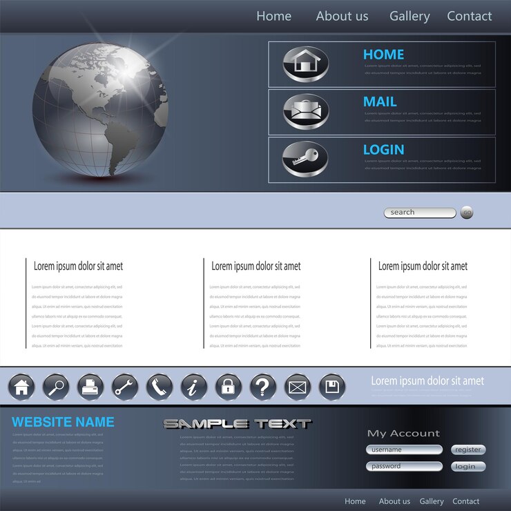 Vector template situs web bisnis
