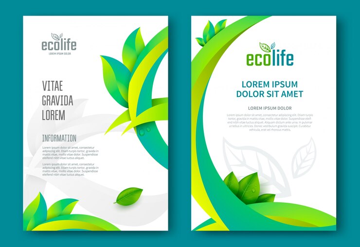 Template vektor desain brosur ramah lingkungan.