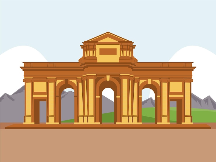 Vector temple concept illustration stylish and beautiful