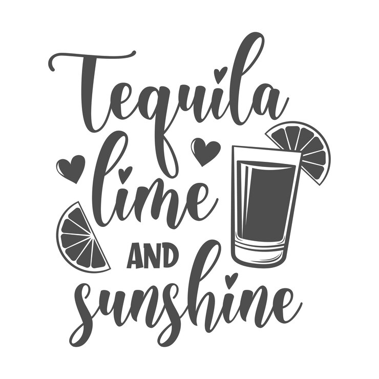 Vector tequila lime and sunshine inspirational slogan inscription vector summer quotes
