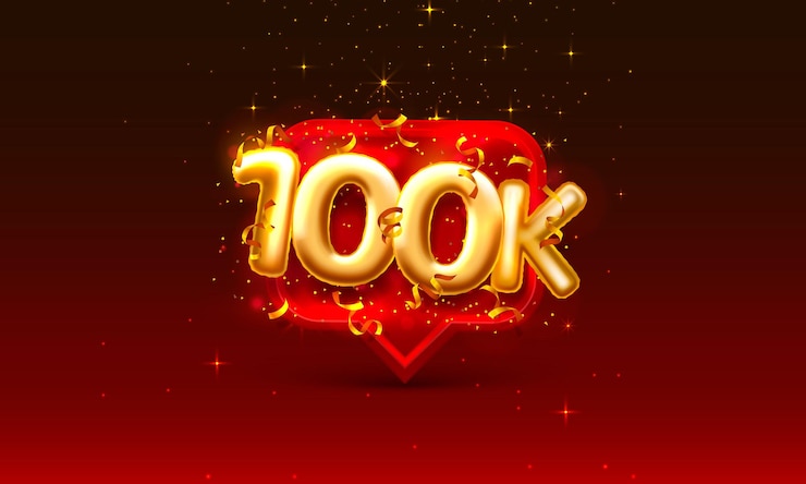 Vector terima kasih para pengikut, grup sosial online 100 ribu