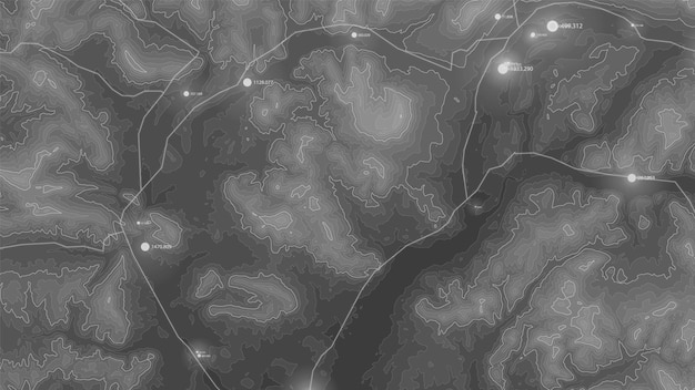 terrain big data visualization futuristic map infographic complex topographical data graphic visualization abstract data on elevation graph monochrome geographical data image