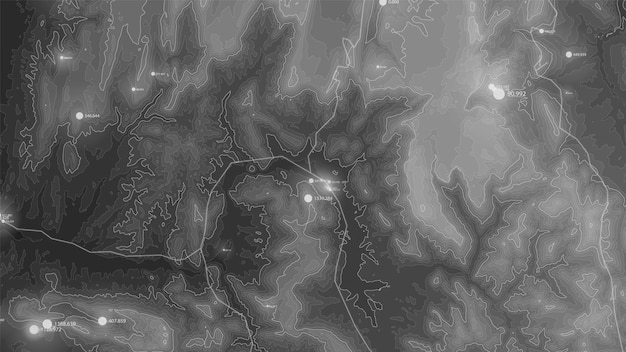terrain big data visualization futuristic map infographic complex topographical data graphic visualization abstract data on elevation graph monochrome geographical data image