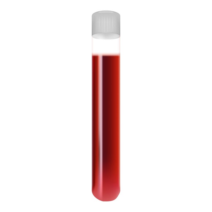 Vector test tubes with blood samples isolated on a white background realistic vector illustration