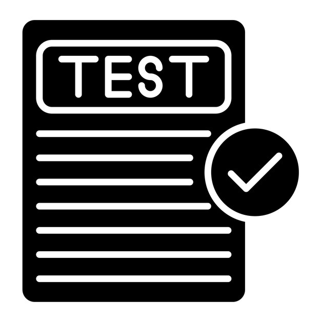Testing Glyph Solid Black Illustration