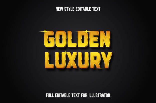 text effect 3d golden luxury color yellow and brown gradient