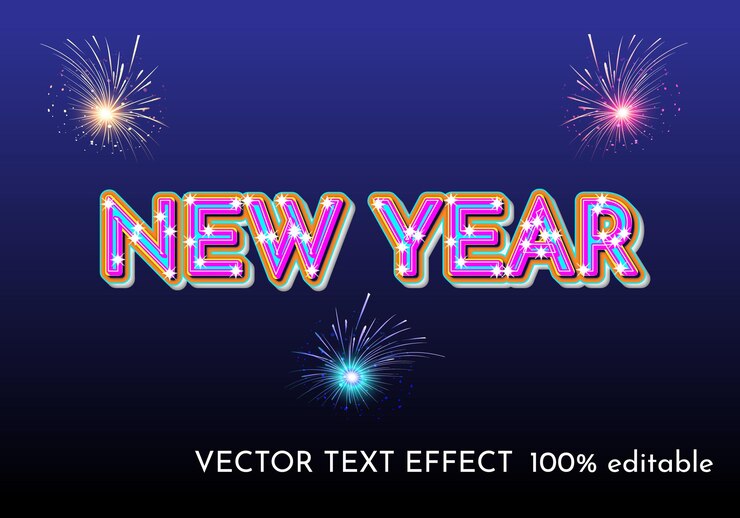 text effect editable new year