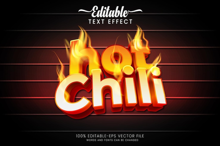 Vector text effect hot chili