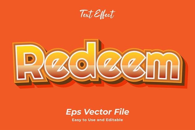 Text Effect Redeem Editable and easy to use Premium vector