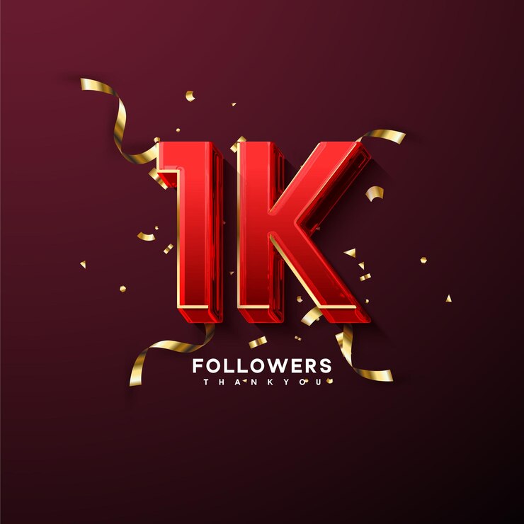 Vector thank you 1k follower background illustration celebration
