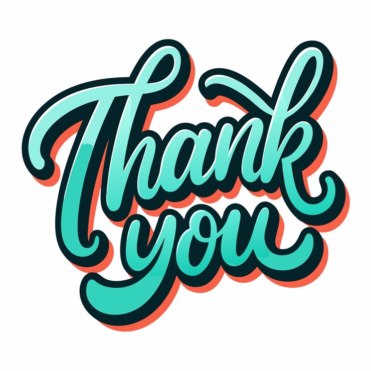 Thank You colourful placard typography vector illustration