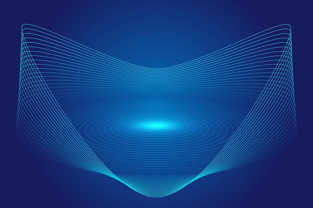 the 3d technology sense space sense booth is made up of blue lines