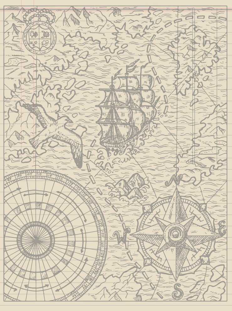The Ancient Treasure Map Art Illustration