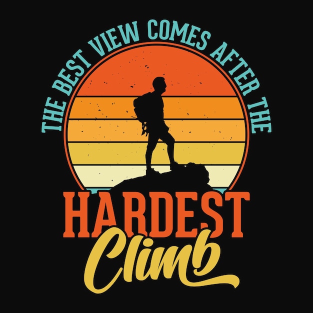 The best view comes after the hardest climb  tshirt or poster design for adventure lovers