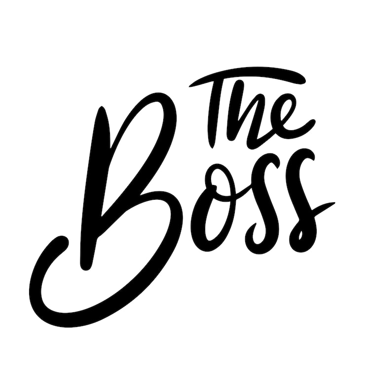 Vector the boss text in black color isolated on transparent background hand drawn vector art
