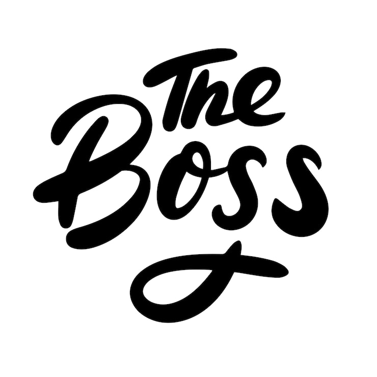 Vector the boss text isolated on transparent background hand drawn vector art