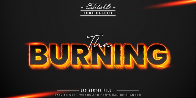 the burning editable text effect emboss modern style