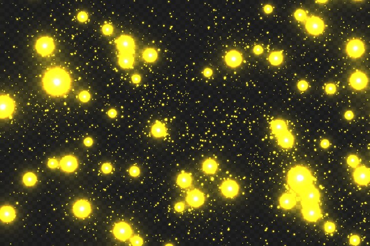 The dust sparks and golden stars shine with special light