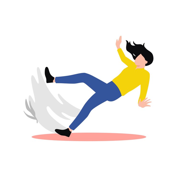 Vector the girl is falling down