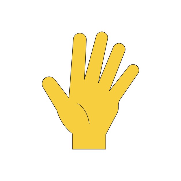 The hand is showing five fingers