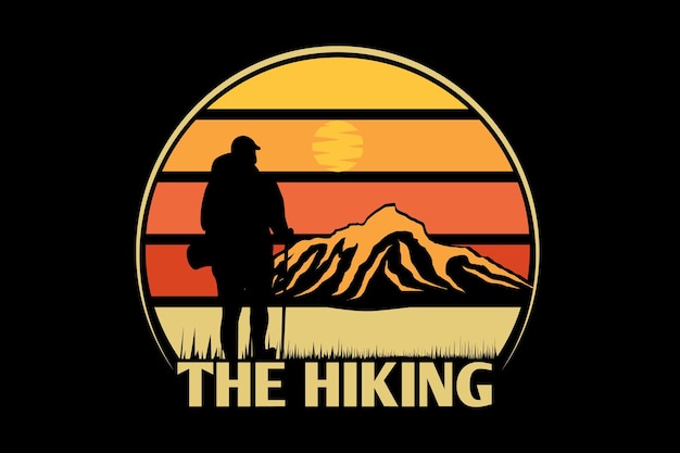The hiking retro design landscape