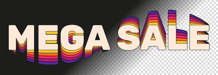 Vector the inscription measure sale with a smooth colorful effect on a transparent background