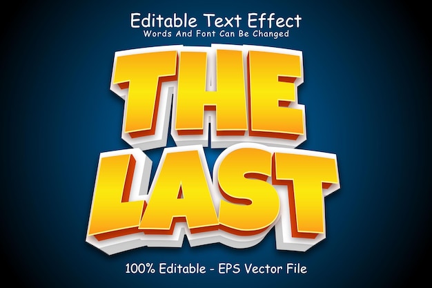 the last editable text effect 3 dimension emboss modern style