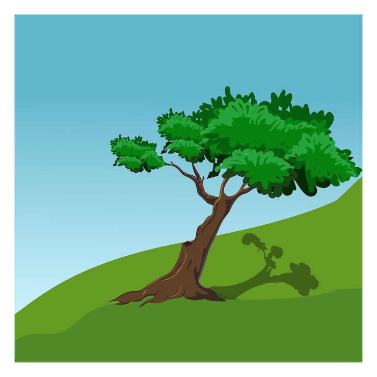 Vector the mighty oak vector drawing of strength and growth