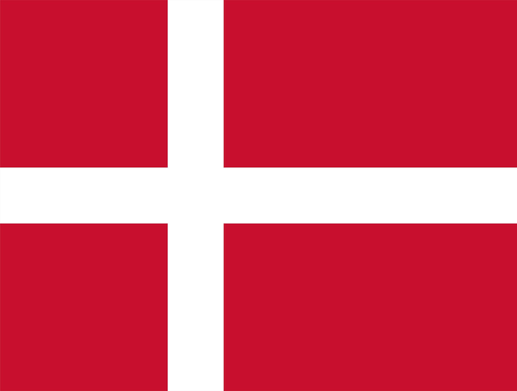 Vector the national flag of denmark vector illustration with official color and proportion