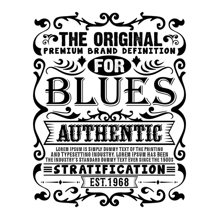 Vector the original premium brand definition for blues authentic