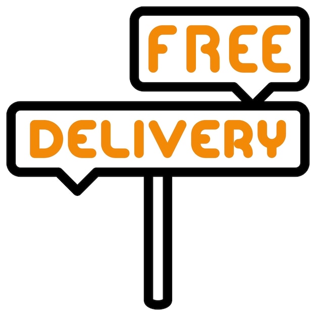 there is a sign that says free delivery on it
