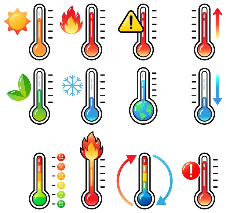 Vector thermometer symbol color icon
