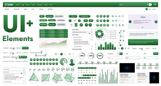 these graphic components provide a comprehensive approach to the development of interfaces
