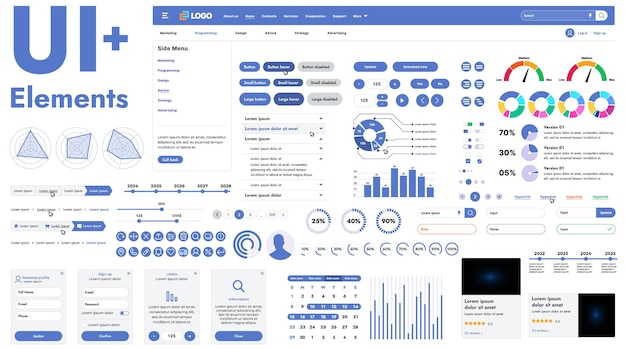 these graphic components provide a comprehensive approach to the development of interfaces